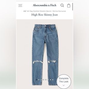 Abercrombie & Fitch- The Skinny Jean. Sz 12 Ankle. Frayed cute denim